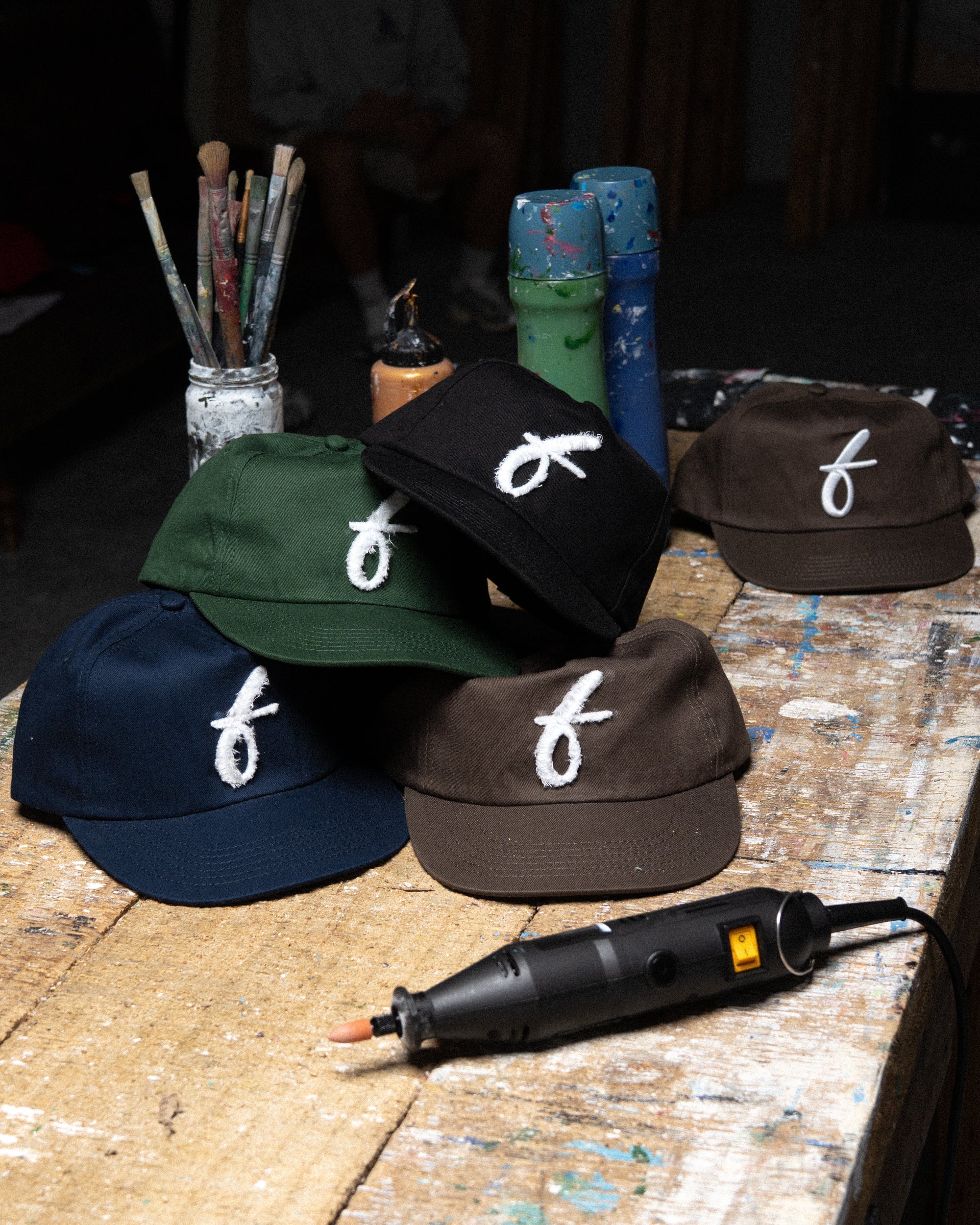 Art Letterman Cap - 5 Panel - Black/Distressed - Image 10