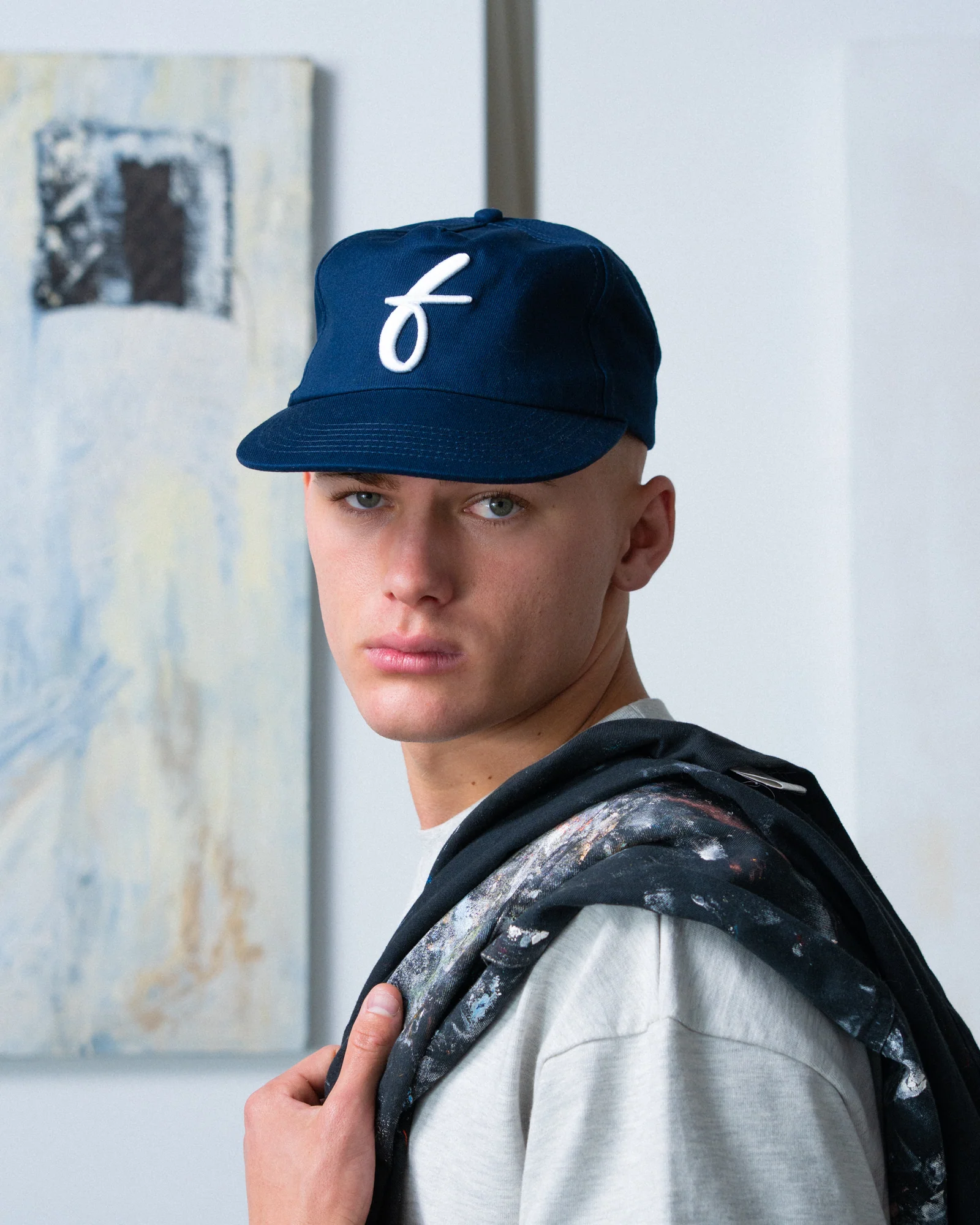 Art Letterman Cap - 5 Panel - Navy/Distressed - Image 9