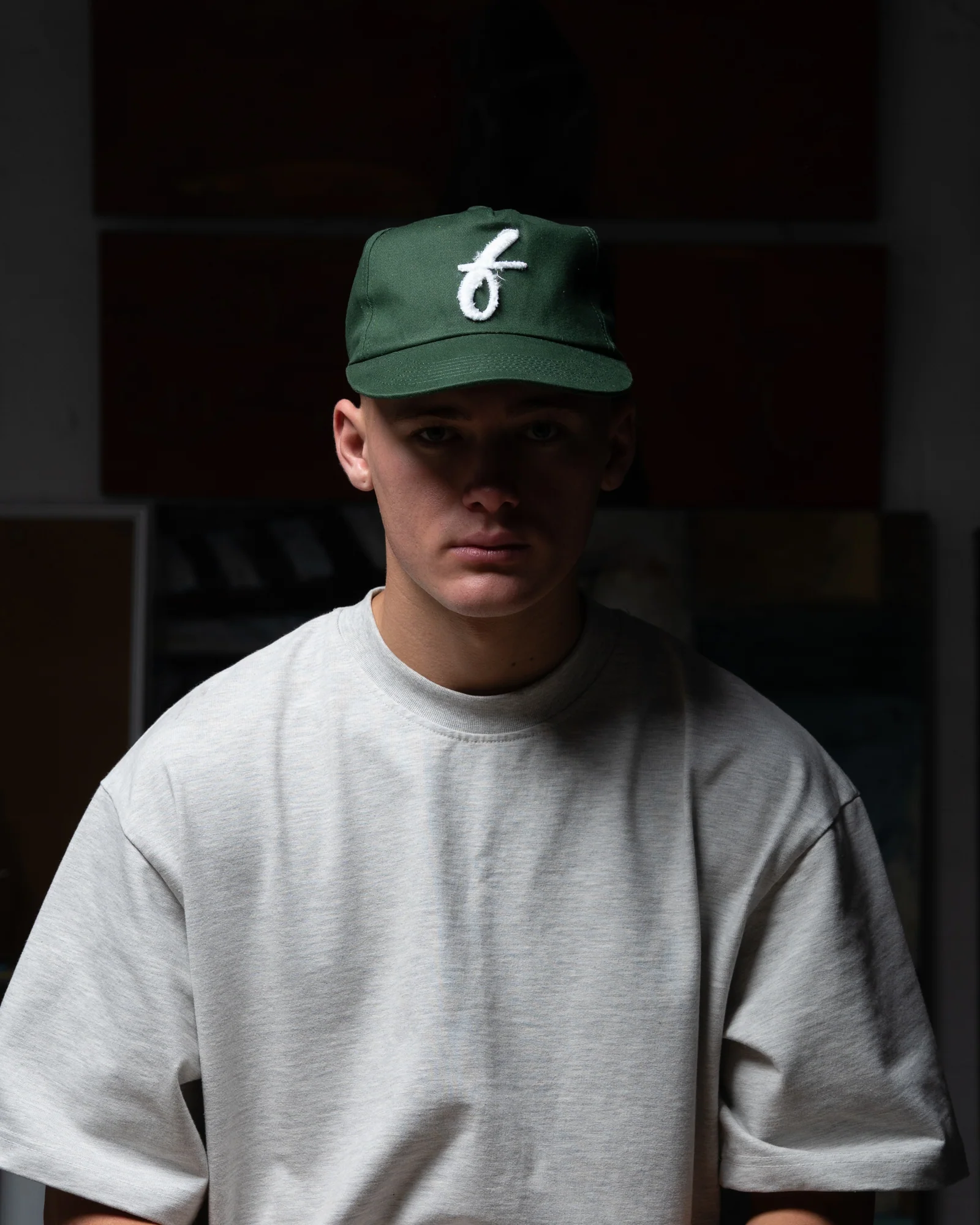 Art Letterman Cap - 5 Panel - Dark Green/Distressed - Image 5