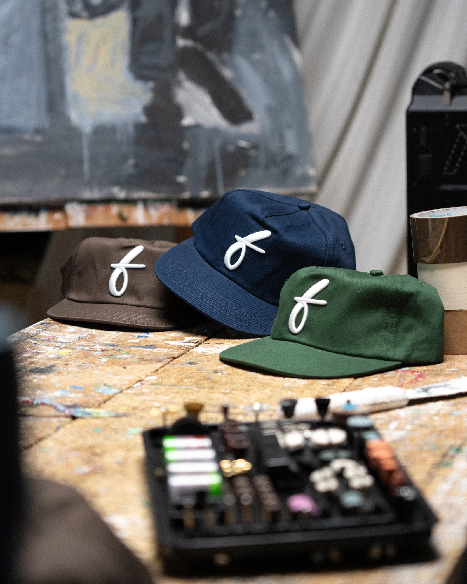 Art Letterman Cap - 5 Panel - Dark Green/Distressed - Image 8