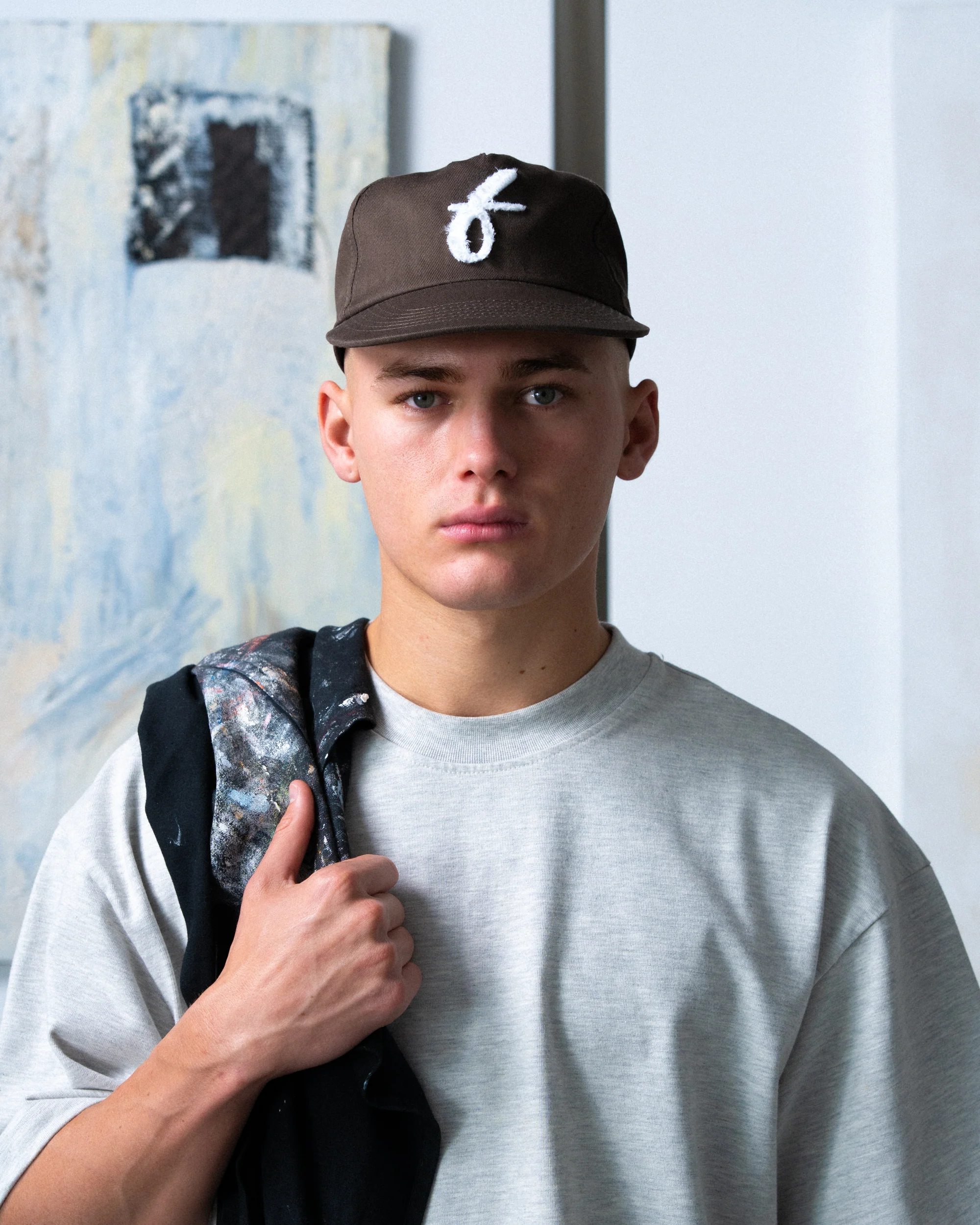 Art Letterman Cap - 5 Panel - Taupe/Distressed - Image 6