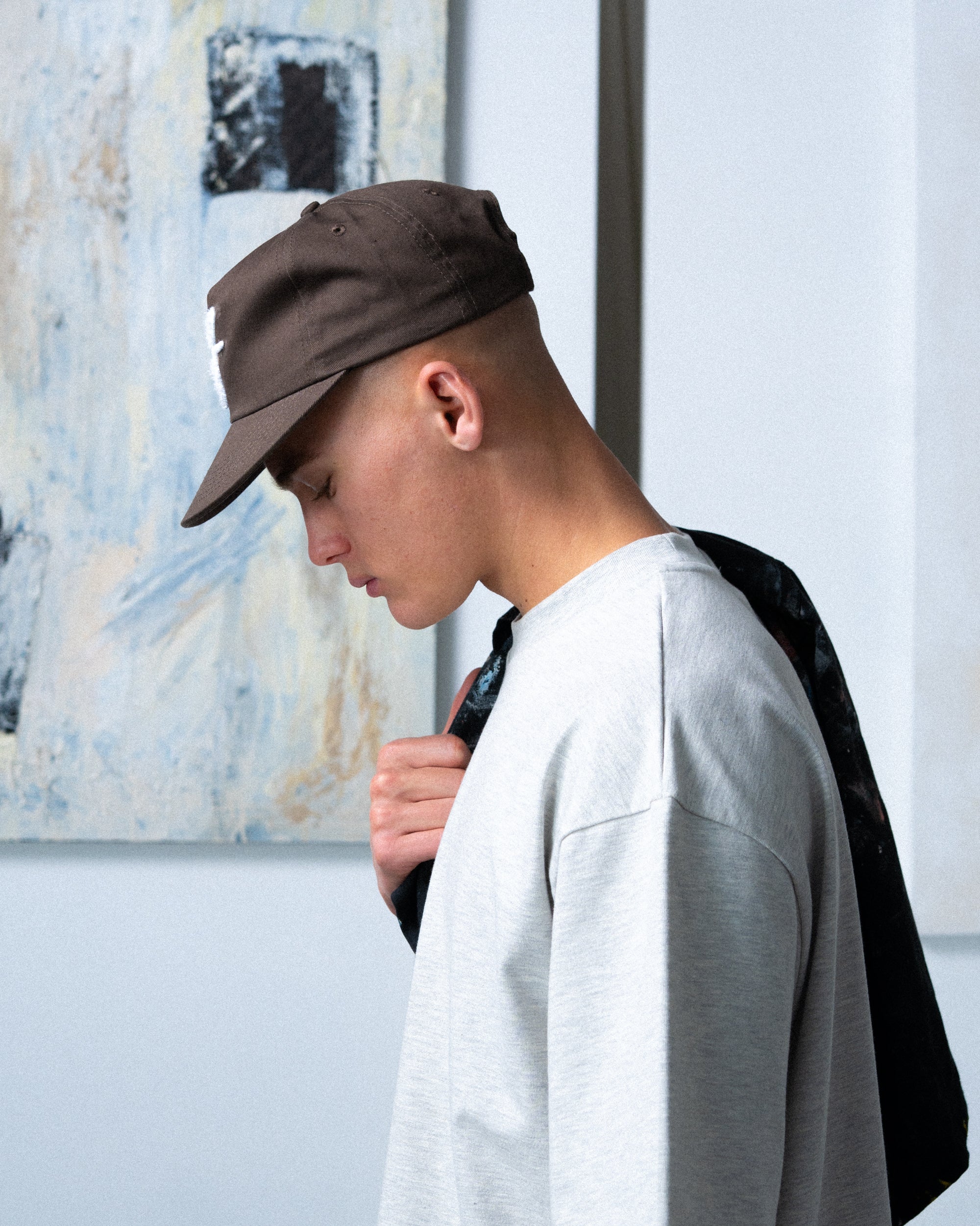 Art Letterman Cap - 5 Panel - Taupe/Distressed - Image 7