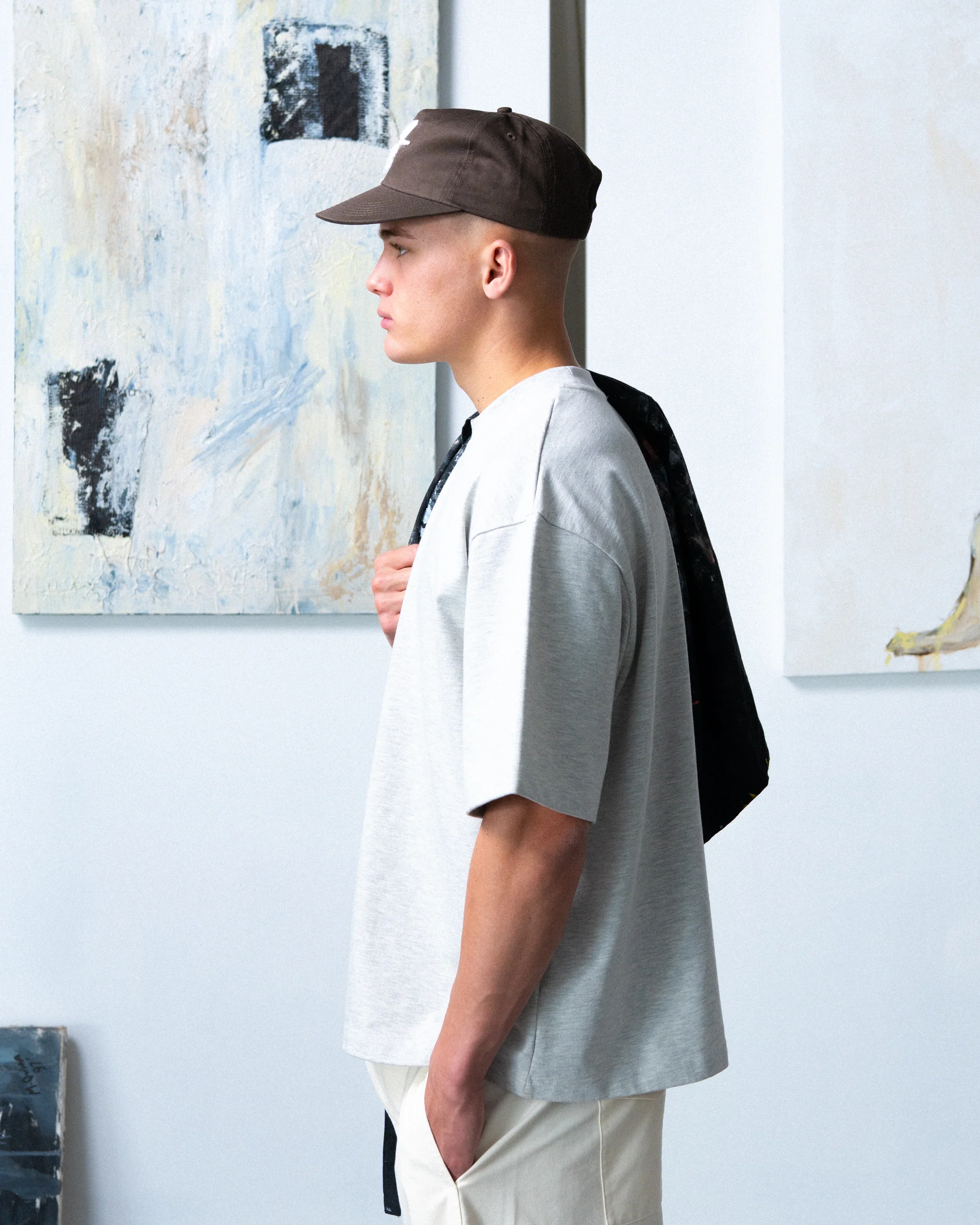 Art Letterman Cap - 5 Panel - Taupe/Distressed - Image 8