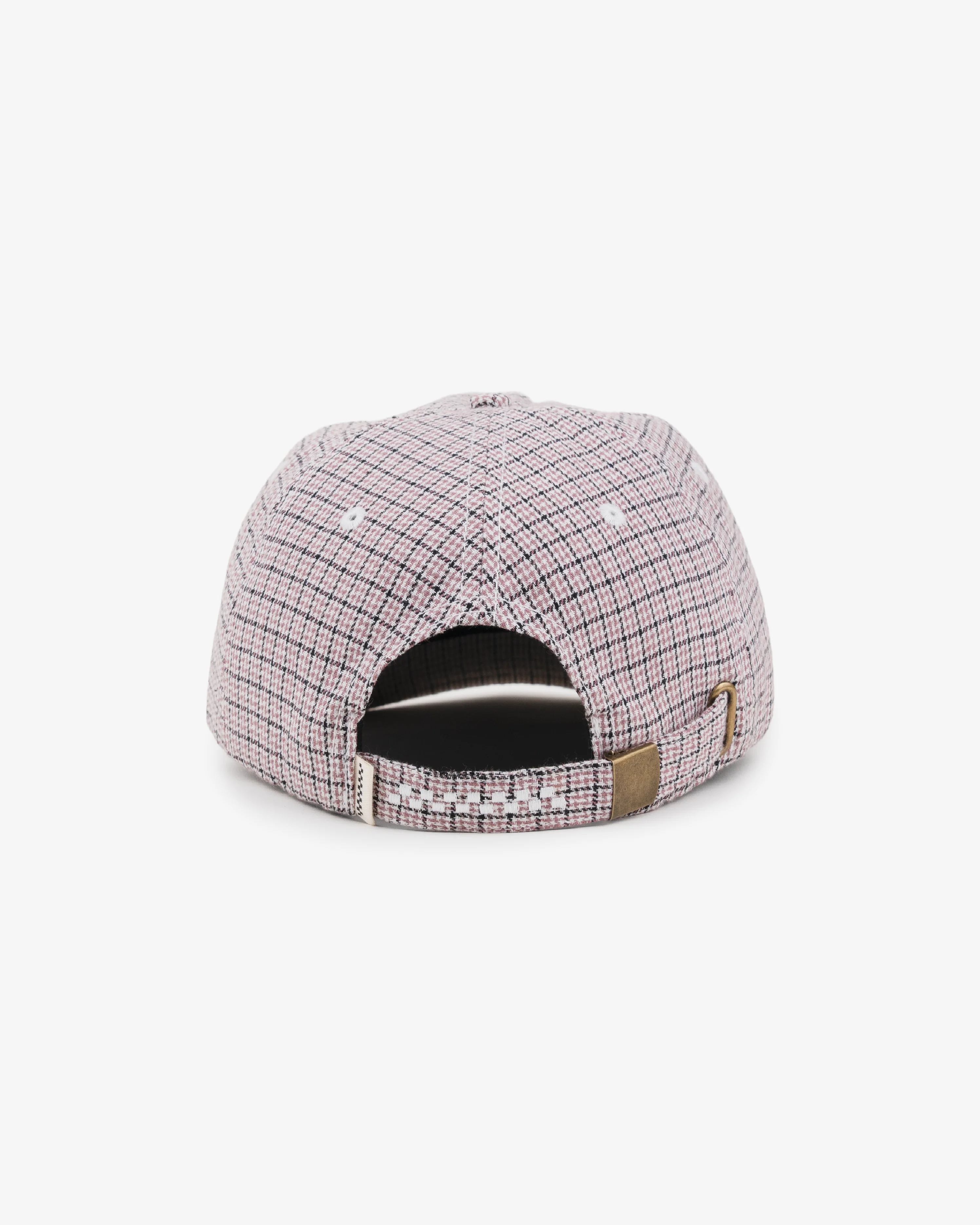 BHF Script Cap - Short Brim 5 Panel - Pink/Black Plaid - Image 3