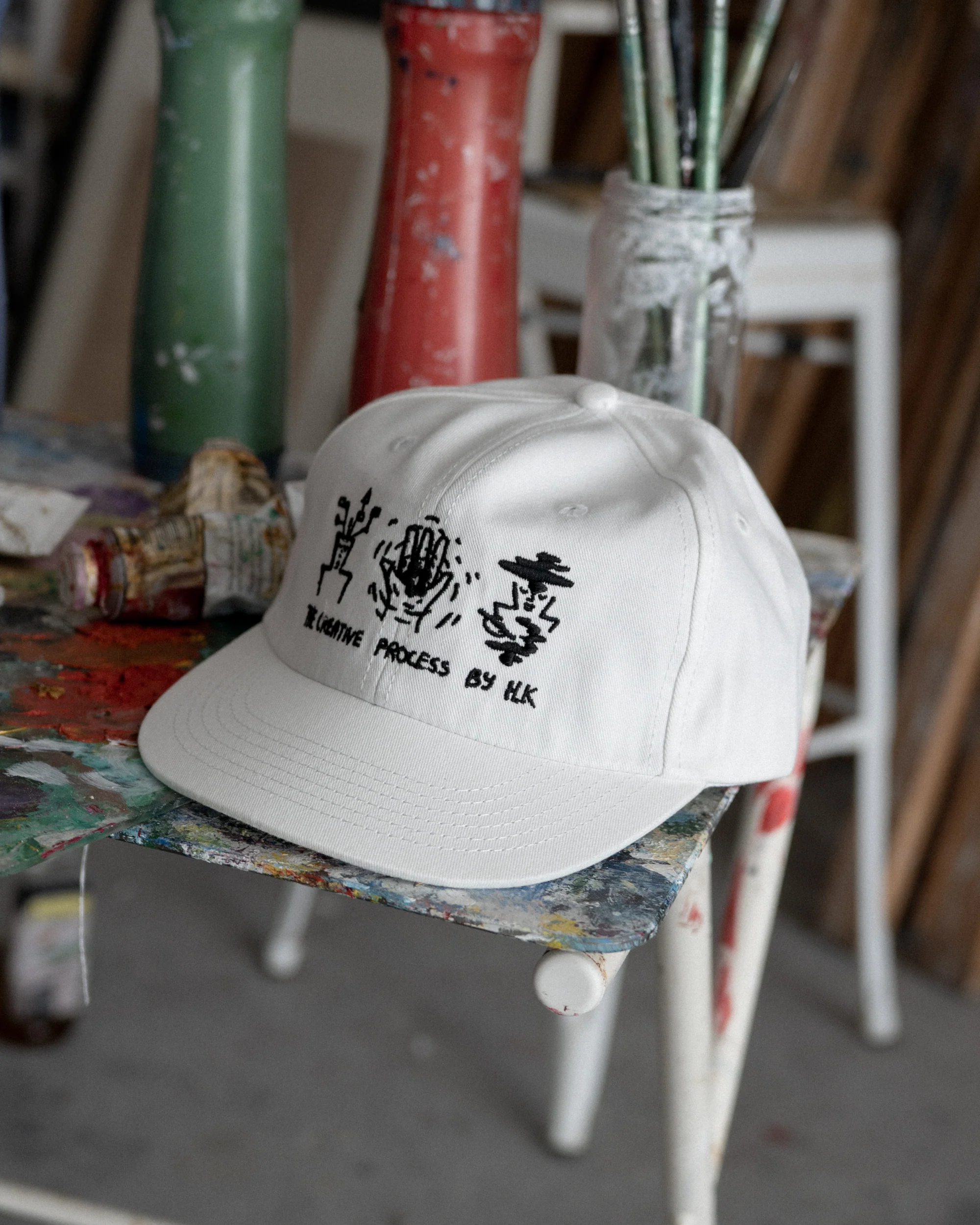 Creative Cap - Short Brim 6 Panel - Off White - Image 4