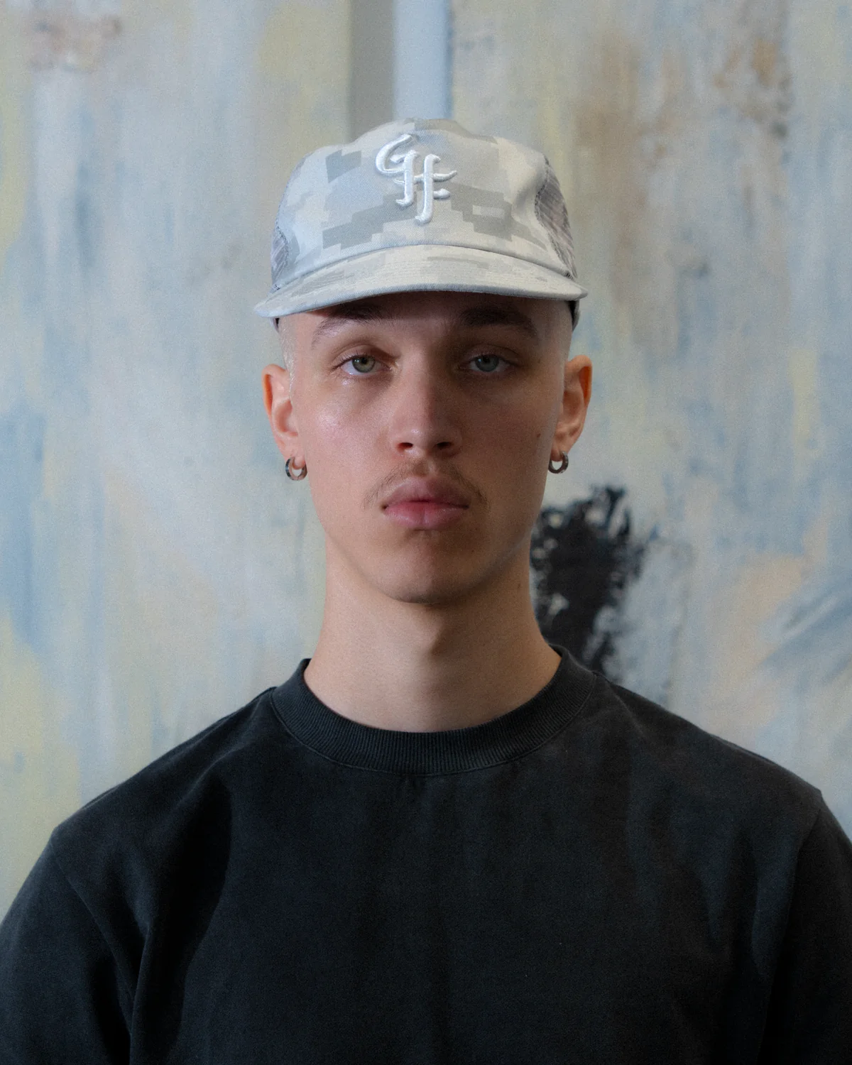 Glass Half Full Trucker Cap - Short Brim 5 Panel - Digital Camo - Image 5