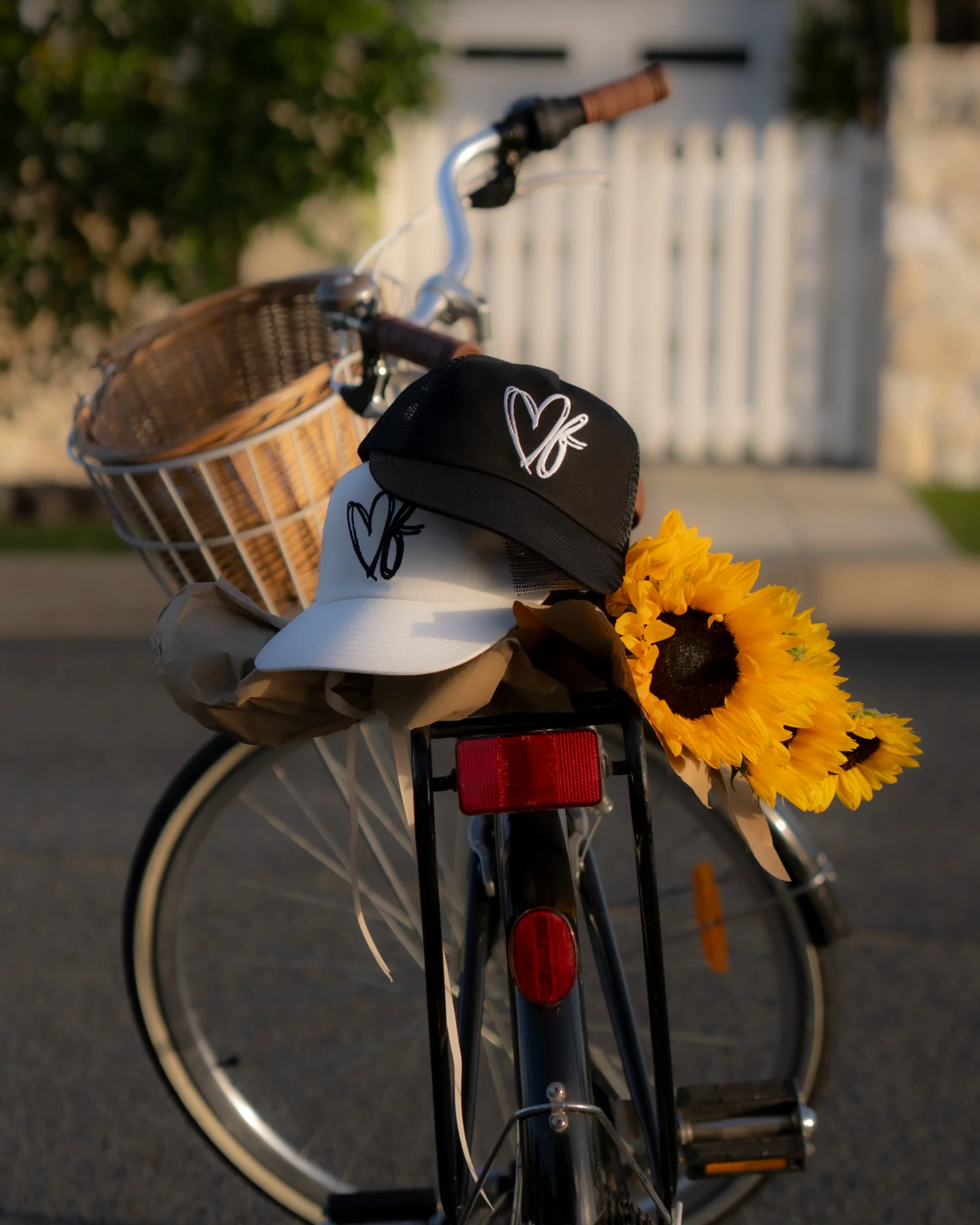 Heart Monogram Cap - Wide Brim 5 Panel - Black/Trucker - Image 9