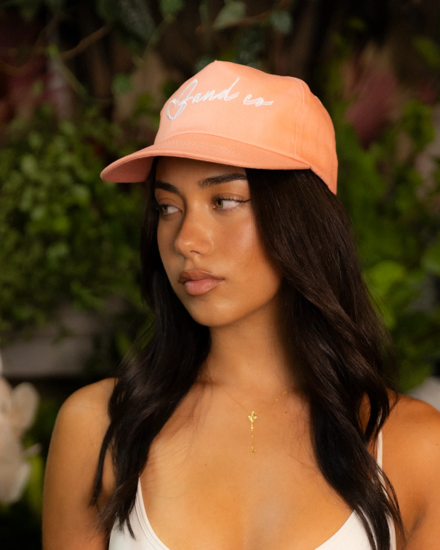 Heart Script Cap - 5 Panel - Salmon Pink - Image 5