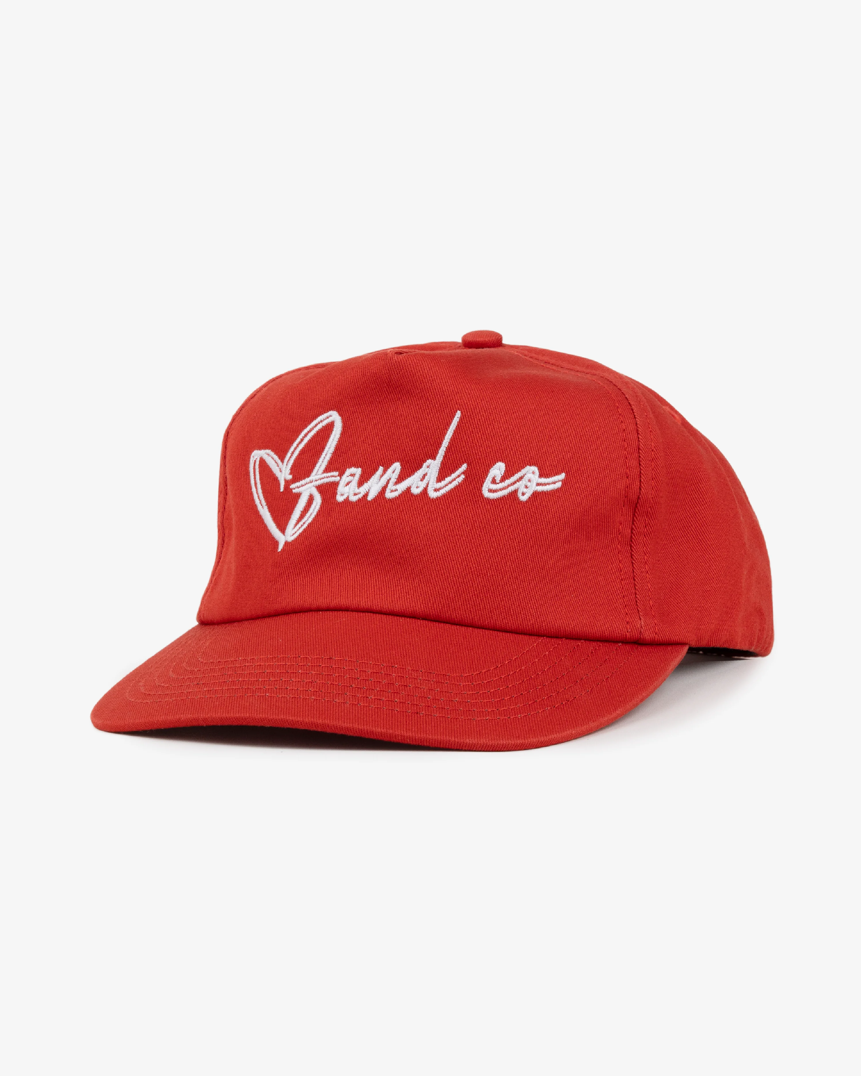 Heart Script Cap - 5 Panel - Red - Image 2