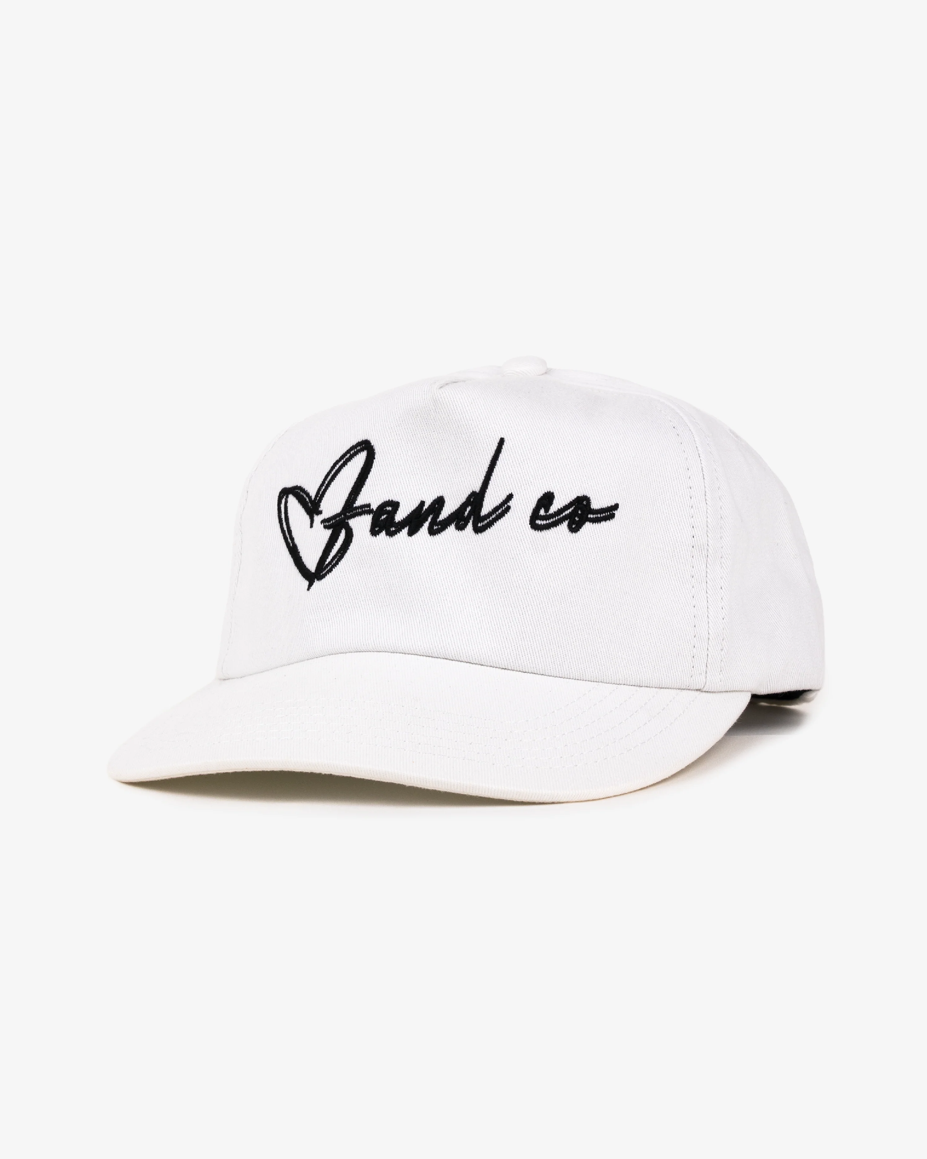 Heart Script Cap - 5 Panel - White - Image 2