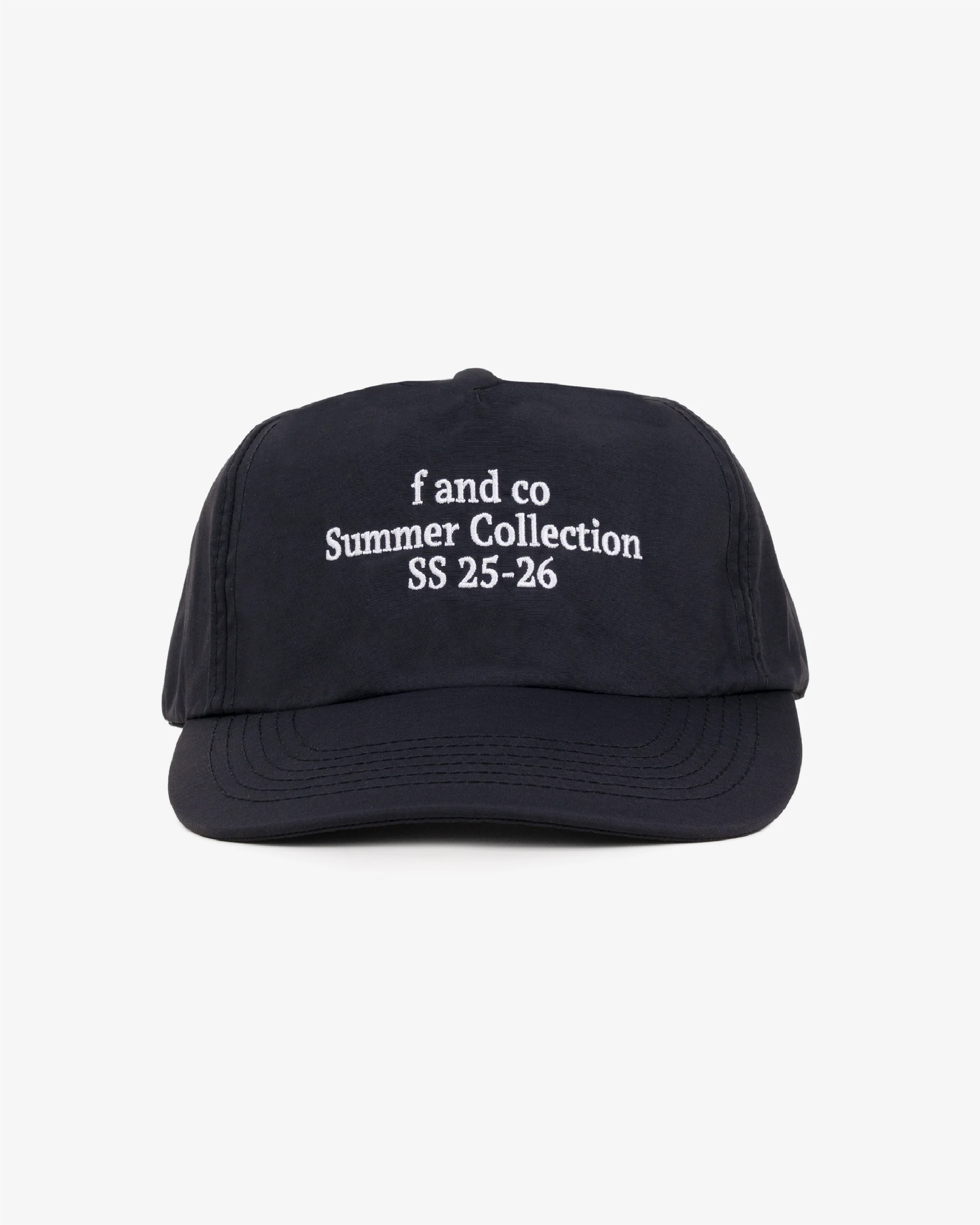 Summer Nylon Cap - 5 Panel - Black