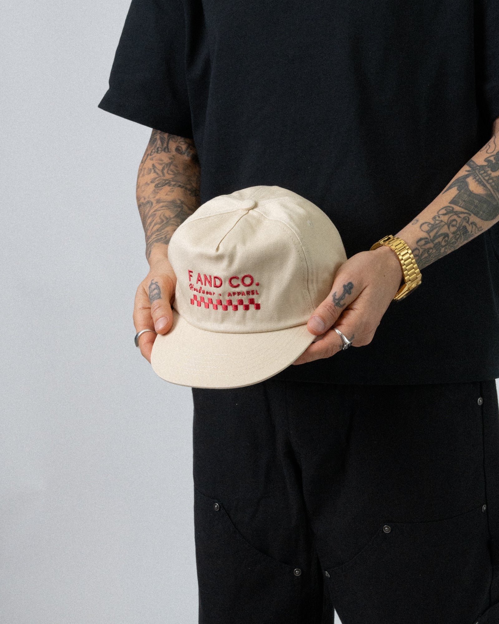 Logo Cap - 5 Panel -Cream - Image 3